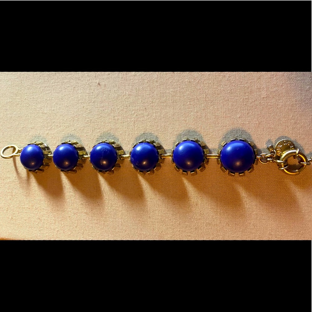 J. Crew Bracelet Indigo Blue, Gold Trimmings
